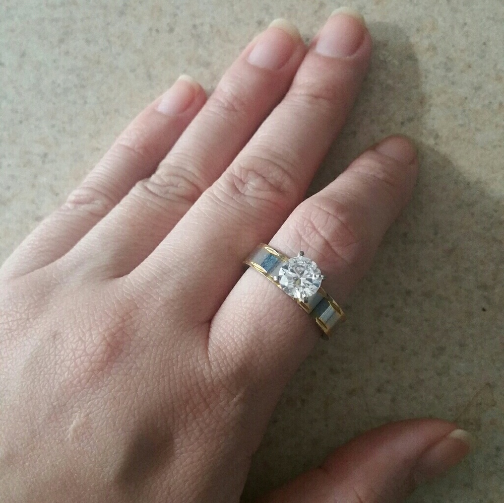 Stainless steel engagement ring